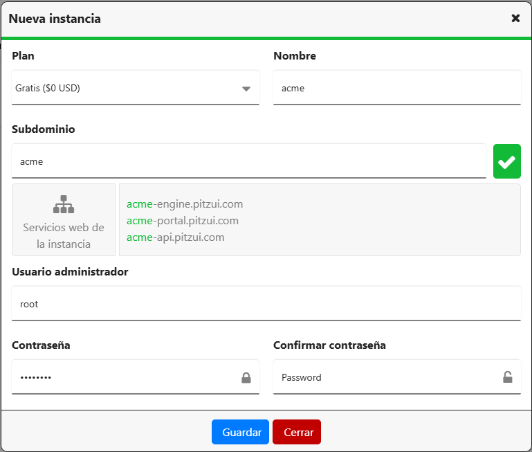 Nueva instancia en Pitzui